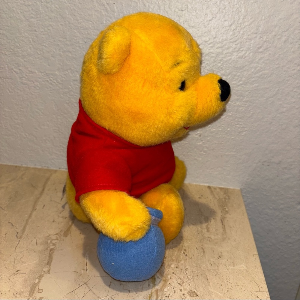 Vintage Disney's Winnie The Pooh 1994 Teddy Bear Plush With Honey Pot Mattel - Picture 3 of 9